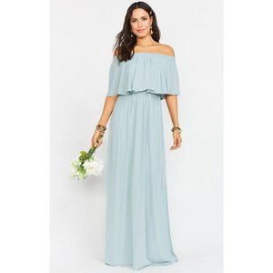 Show Me Your Mumu Bridesmaid Hacienda Maxi Dress Women's Side Slit Off Shoulder